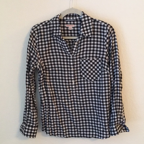 Merona Flannel Gingham Top - Picture 4 of 7